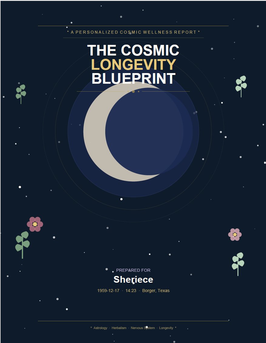 Cosmic Longevity Blueprint cover page